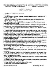 Đề cương ôn tập học kì I môn Tiếng Anh Lớp 5 - Năm học 2015-2016 - Trường TH Số 2 Hòa Tiến
